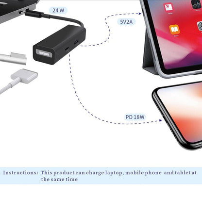 3 in 1 MagSafe 1 / 2 + PD Port + USB to USB-C / Type-C Converter Adapter