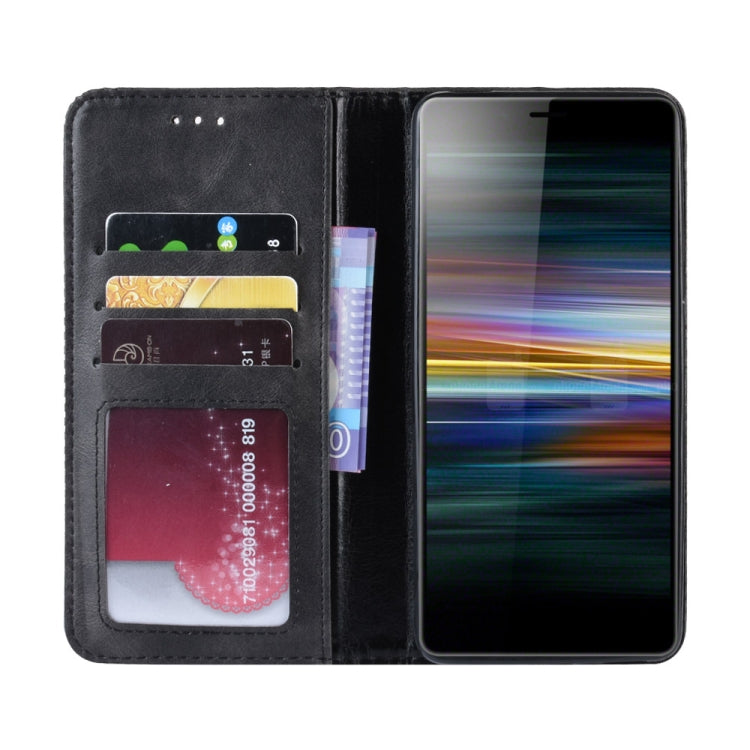 Magnetic Snap Retro Crazy Horse Texture Horizontal Flip Leather Case for Sony Xperia L3, with Holder & Card Slots & Photo Frame