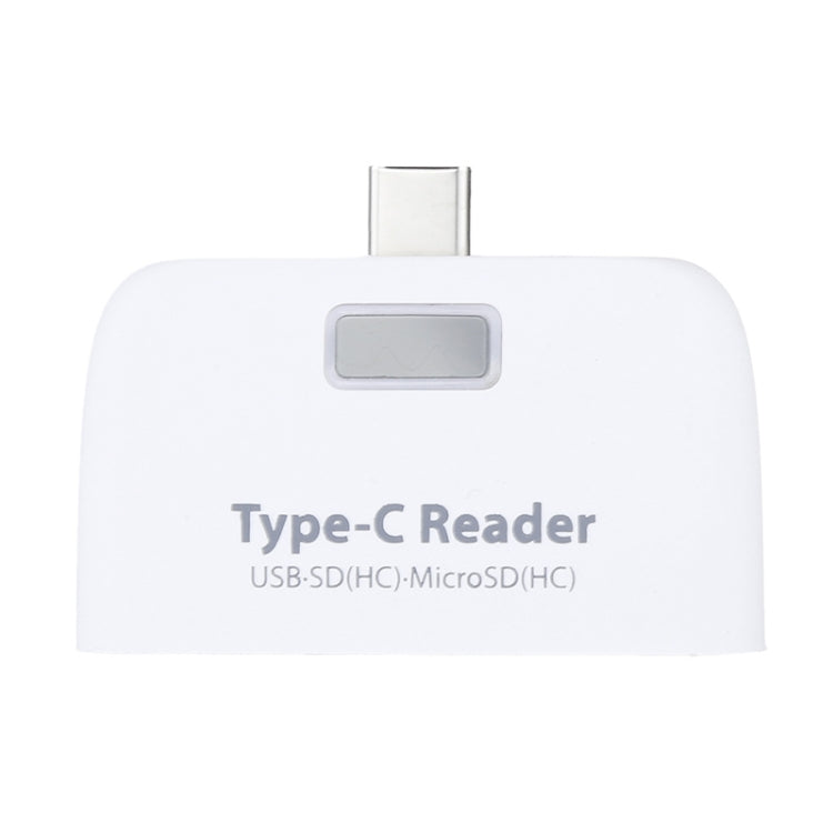 TF + SD Card + USB Port to USB-C / Type-C Adapter Card Reader Connection Kit with LED Indicator Light