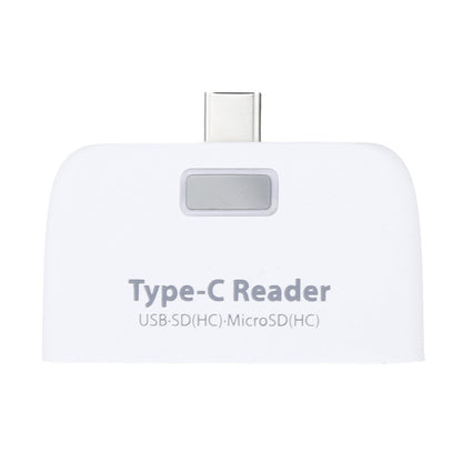 TF + SD Card + USB Port to USB-C / Type-C Adapter Card Reader Connection Kit with LED Indicator Light