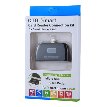 Micro SD + SD + USB 2.0 + Micro USB Port to Micro USB OTG Smart Card Reader Connection Kit with LED Indicator Light