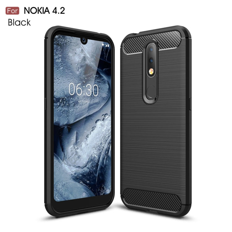 Brushed Texture Carbon Fiber TPU Case for Nokia 4.2