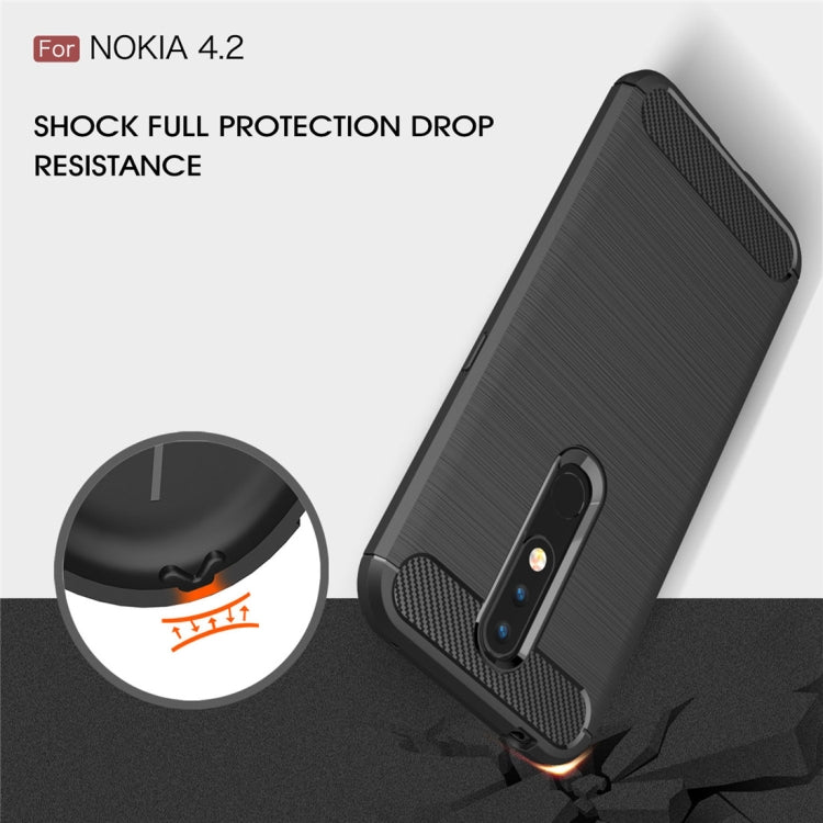 Brushed Texture Carbon Fiber TPU Case for Nokia 4.2, For Nokia 4.2