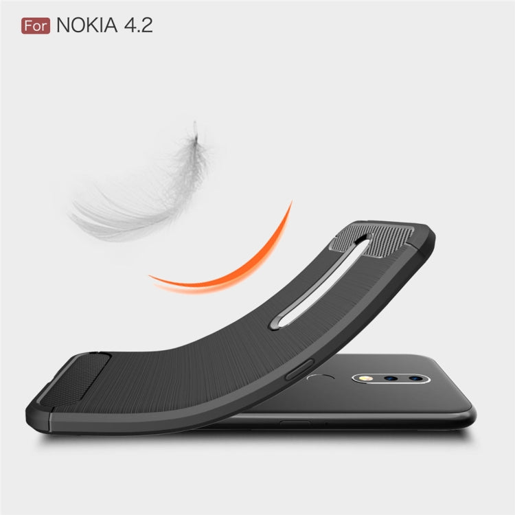 Brushed Texture Carbon Fiber TPU Case for Nokia 4.2, For Nokia 4.2