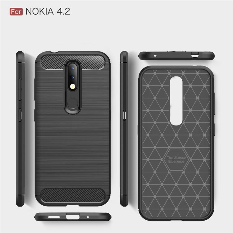Brushed Texture Carbon Fiber TPU Case for Nokia 4.2, For Nokia 4.2