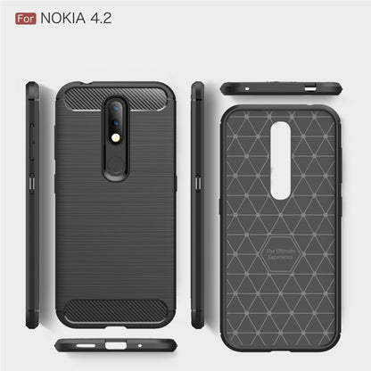 Brushed Texture Carbon Fiber TPU Case for Nokia 4.2, For Nokia 4.2