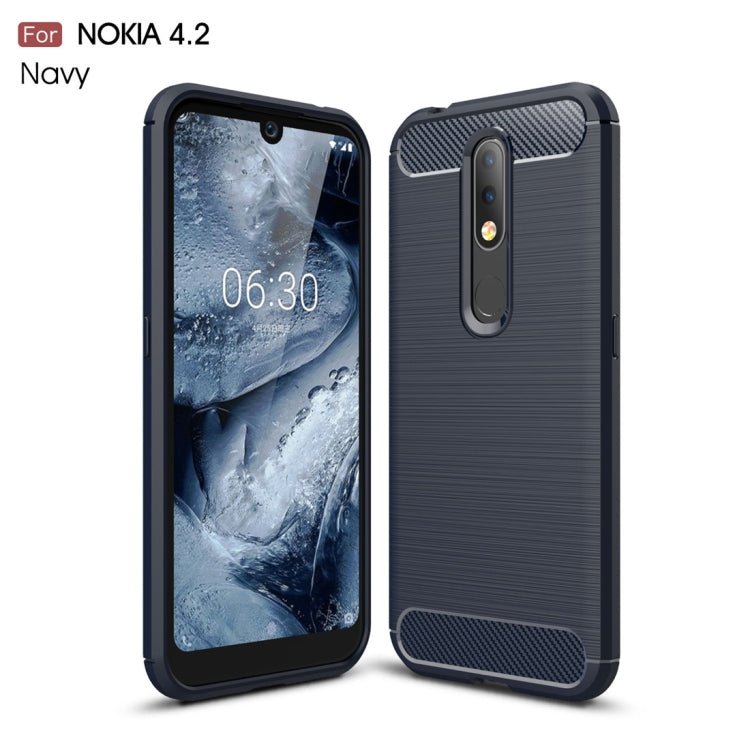 Brushed Texture Carbon Fiber TPU Case for Nokia 4.2, For Nokia 4.2