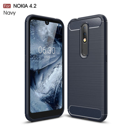 Brushed Texture Carbon Fiber TPU Case for Nokia 4.2, For Nokia 4.2
