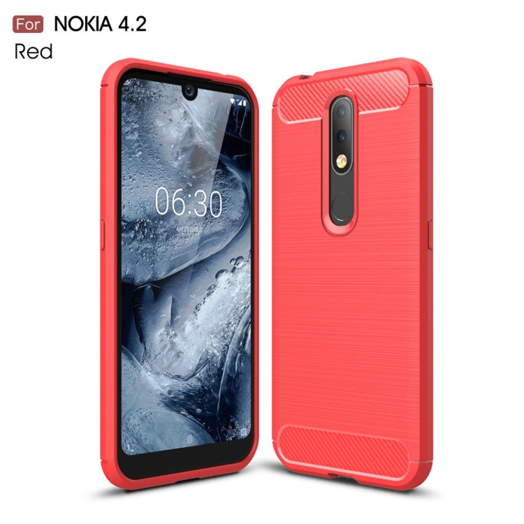 Brushed Texture Carbon Fiber TPU Case for Nokia 4.2, For Nokia 4.2