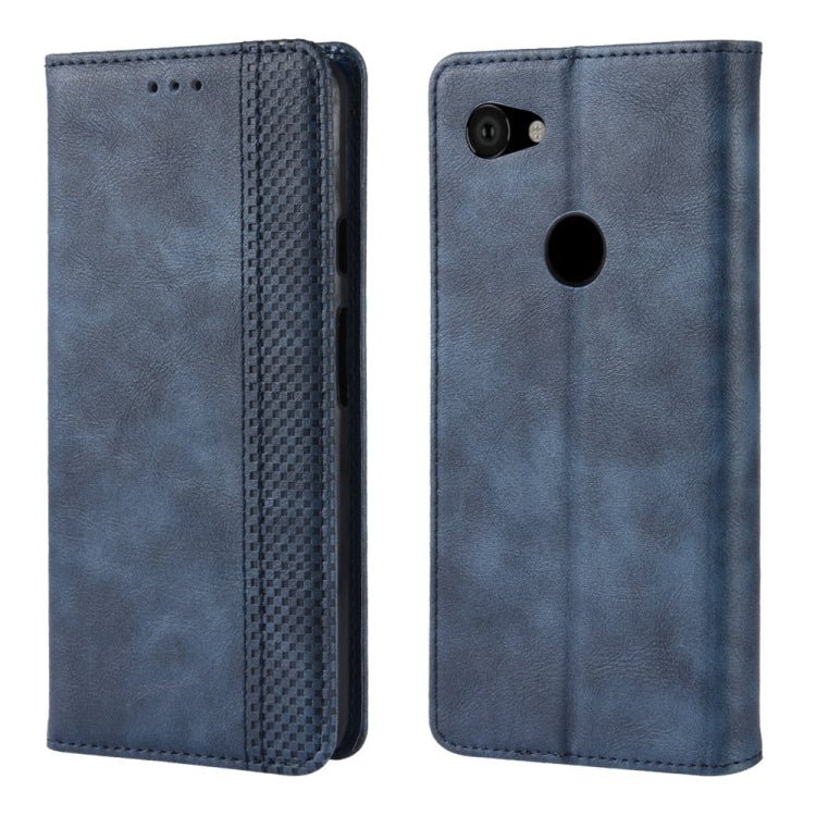 Magnetic Buckle Retro Crazy Horse Texture Horizontal Flip Leather Case for Google Pixel 3a , with Holder & Card Slots & Photo Frame, For Google Pixel 3a