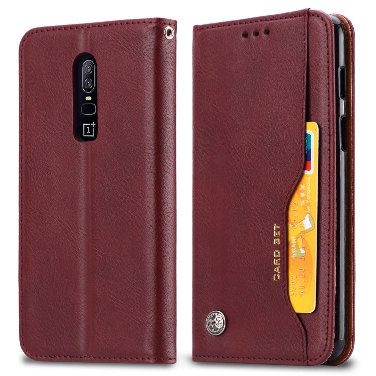 Knead Skin Texture Horizontal Flip Leather Case for OnePlus 6, with Photo Frame & Holder & Card Slots & Wallet