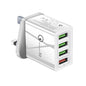 30W QC 3.0 USB + 3 USB 2.0 Ports Mobile Phone Tablet PC Universal Quick Charger Travel Charger, UK Plug, UK Plug