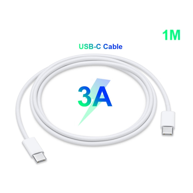 2 in 1 Single USB-C / Type-C Port Travel Charger + 3A PD 3.0 USB-C / Type-C to USB-C / Type-C Fast Charge Data Cable Set, Cable Length: 1m, 18W 1m