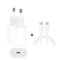 2 in 1 Single USB-C / Type-C Port Travel Charger + 3A PD 3.0 USB-C / Type-C to USB-C / Type-C Fast Charge Data Cable Set, Cable Length: 1m, 18W 1m