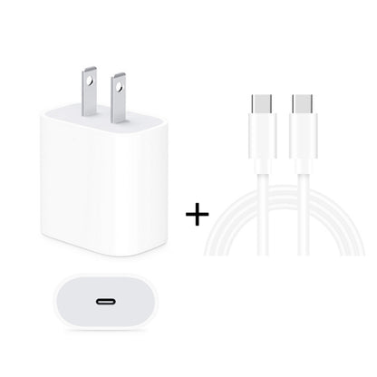 2 in 1 Single USB-C / Type-C Port Travel Charger + 3A PD 3.0 USB-C / Type-C to USB-C / Type-C Fast Charge Data Cable Set, Cable Length: 2m, 18W 2m