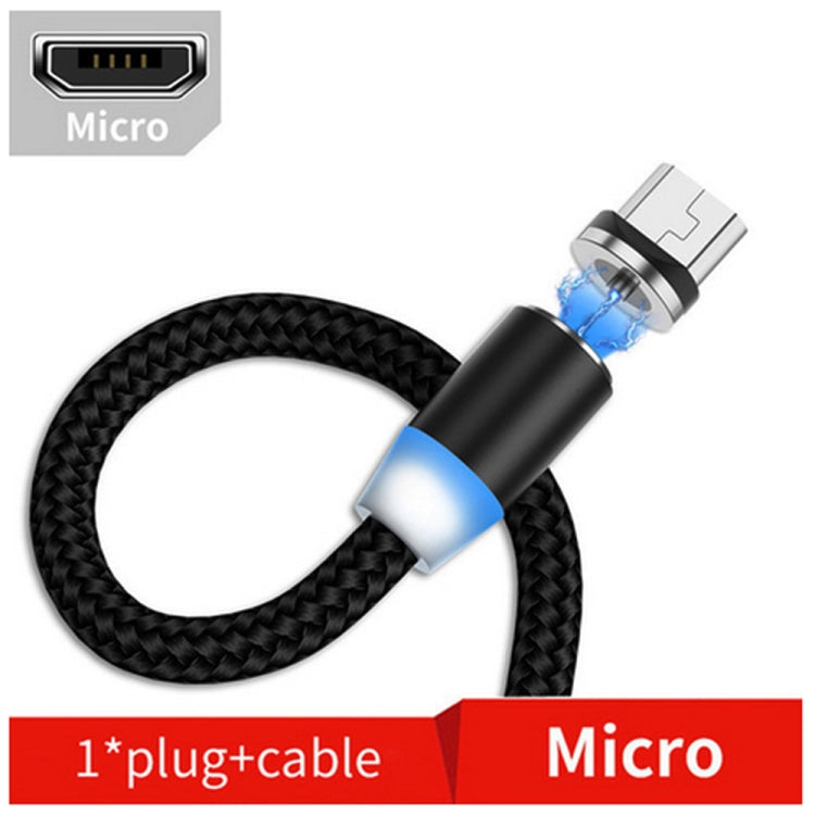 USB to Micro USB Magnetic Metal Connector Nylon Two-color Braided Magnetic Data Cable, Cable Length: 1m, Micro USB