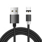 USB to Micro USB Magnetic Metal Connector Nylon Two-color Braided Magnetic Data Cable, Cable Length: 1m, Micro USB