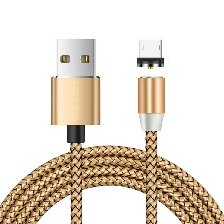 USB to Micro USB Magnetic Metal Connector Nylon Two-color Braided Magnetic Data Cable, Cable Length: 1m, Micro USB