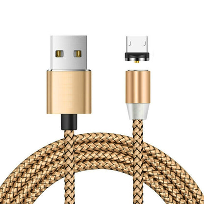 USB to Micro USB Magnetic Metal Connector Nylon Two-color Braided Magnetic Data Cable, Cable Length: 1m, Micro USB