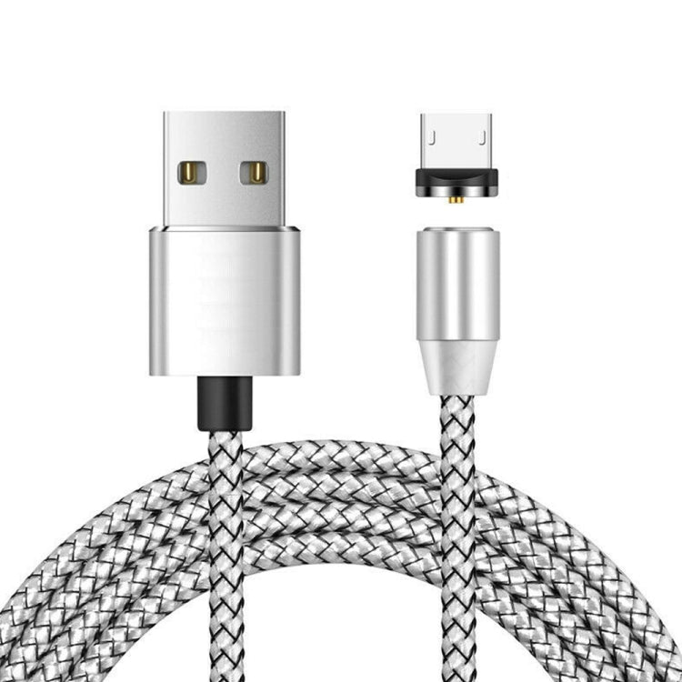 USB to Micro USB Magnetic Metal Connector Nylon Two-color Braided Magnetic Data Cable, Cable Length: 1m, Micro USB