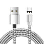 USB to Micro USB Magnetic Metal Connector Nylon Two-color Braided Magnetic Data Cable, Cable Length: 1m, Micro USB