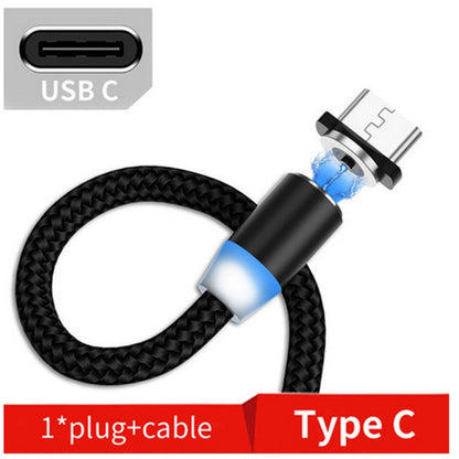 USB to USB-C / Type-C Magnetic Metal Connector Nylon Two-color Braided Magnetic Data Cable, Cable Length: 1m, USB-C / Type-C