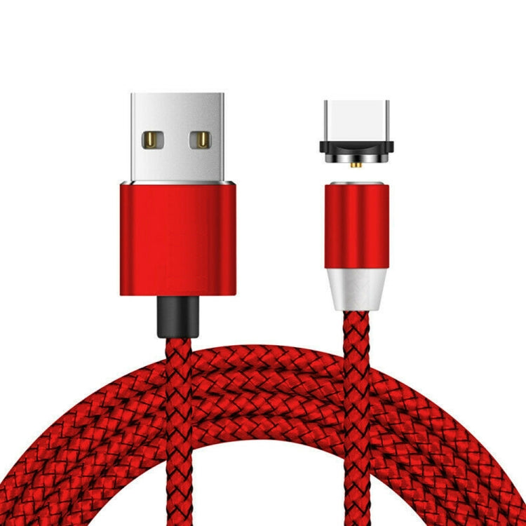 USB to USB-C / Type-C Magnetic Metal Connector Nylon Two-color Braided Magnetic Data Cable, Cable Length: 1m, USB-C / Type-C