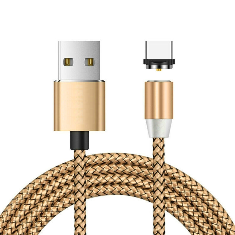 USB to USB-C / Type-C Magnetic Metal Connector Nylon Two-color Braided Magnetic Data Cable, Cable Length: 1m, USB-C / Type-C