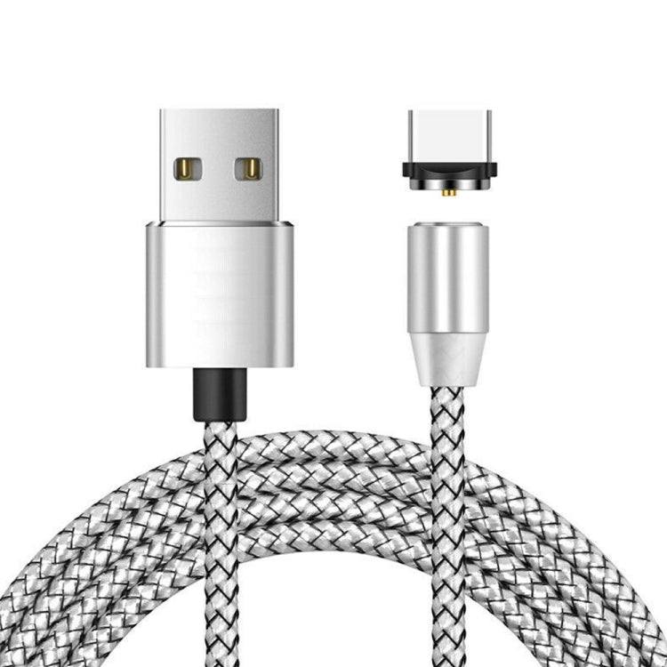 USB to USB-C / Type-C Magnetic Metal Connector Nylon Two-color Braided Magnetic Data Cable, Cable Length: 1m, USB-C / Type-C