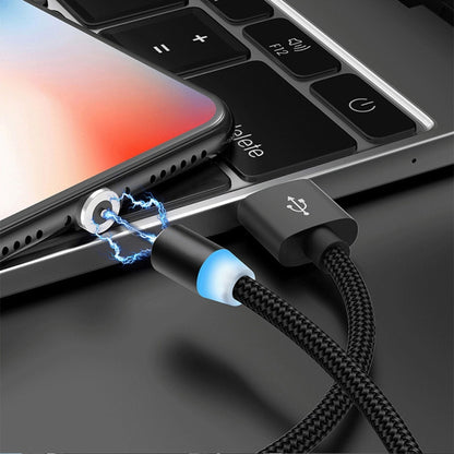 2 in 1 USB to Micro USB + USB-C / Type-C Magnetic Metal Connector Nylon Two-color Braided Magnetic Data Cable, Cable Length: 1m, Micro USB + USB-C / Type-C