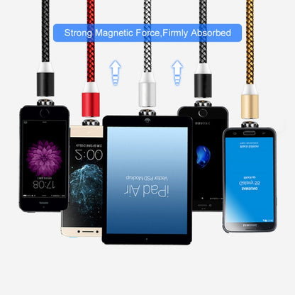 2 in 1 USB to Micro USB + USB-C / Type-C Magnetic Metal Connector Nylon Two-color Braided Magnetic Data Cable, Cable Length: 1m, Micro USB + USB-C / Type-C