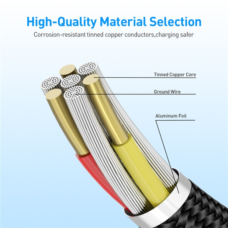 2 in 1 USB to Micro USB + USB-C / Type-C Magnetic Metal Connector Nylon Two-color Braided Magnetic Data Cable, Cable Length: 1m, Micro USB + USB-C / Type-C