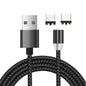 2 in 1 USB to Micro USB + USB-C / Type-C Magnetic Metal Connector Nylon Two-color Braided Magnetic Data Cable, Cable Length: 1m, Micro USB + USB-C / Type-C