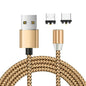 2 in 1 USB to Micro USB + USB-C / Type-C Magnetic Metal Connector Nylon Two-color Braided Magnetic Data Cable, Cable Length: 1m, Micro USB + USB-C / Type-C