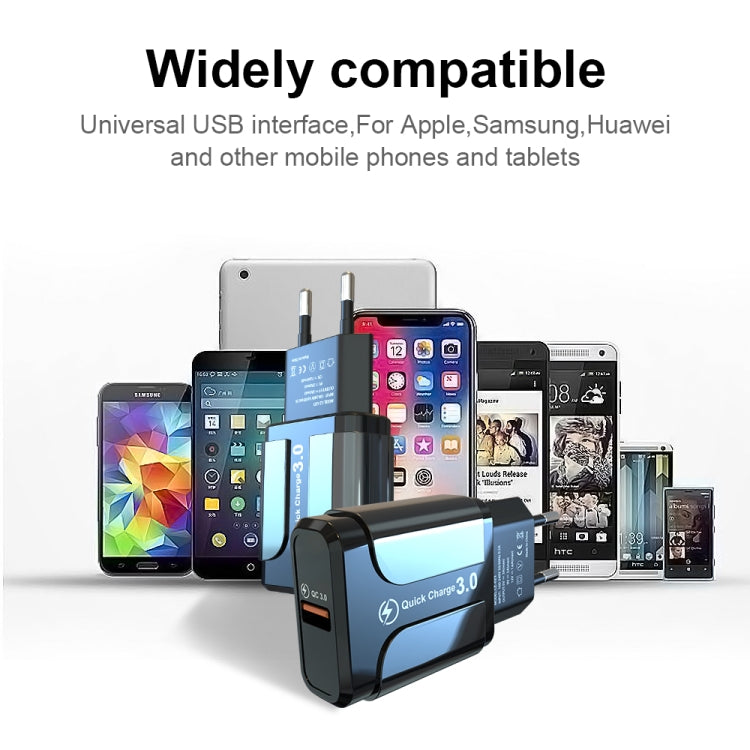 Portable QC3.0 18W USB Port Universal Quick Charging Charger, EU Plug, EU Plug