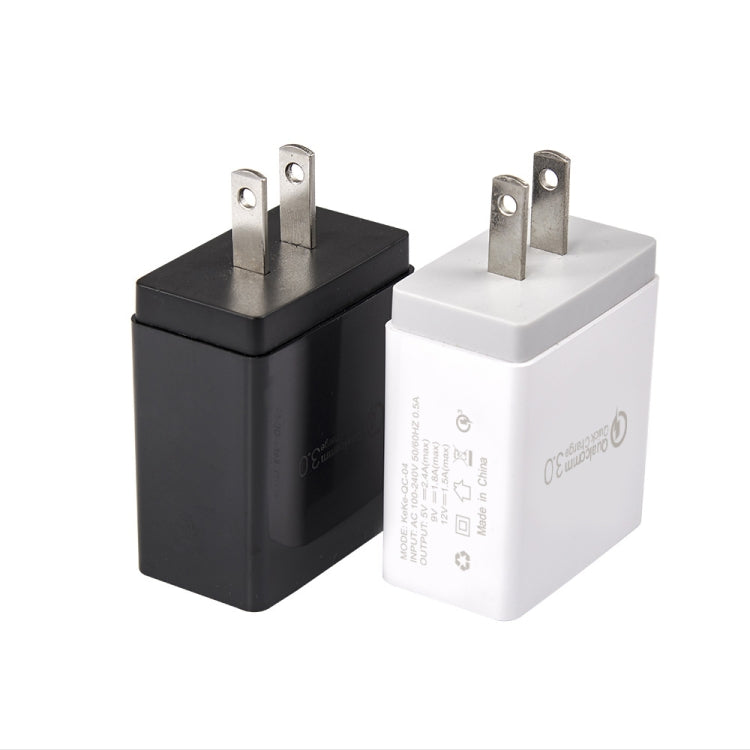 2 in 1 1m USB to Micro USB Data Cable + 30W QC 3.0 4 USB Interfaces Mobile Phone Tablet PC Universal Quick Charger Travel Charger Set, US Plug, Micro USB Set US Plug