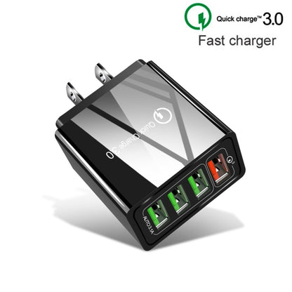 2 in 1 1m USB to Micro USB Data Cable + 30W QC 3.0 4 USB Interfaces Mobile Phone Tablet PC Universal Quick Charger Travel Charger Set, US Plug, Micro USB Set US Plug