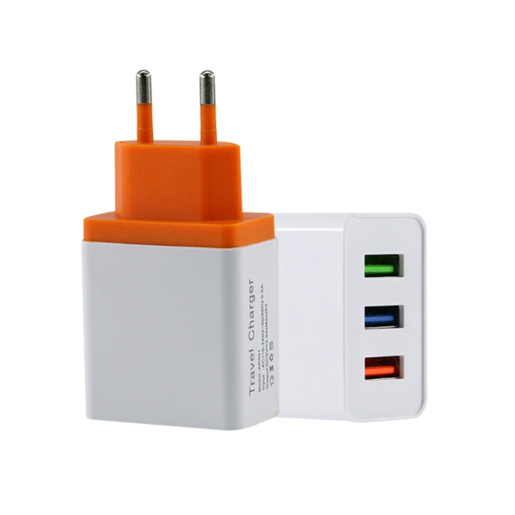 2 A 3USB Mobile Phone Travel Charger EU Plug