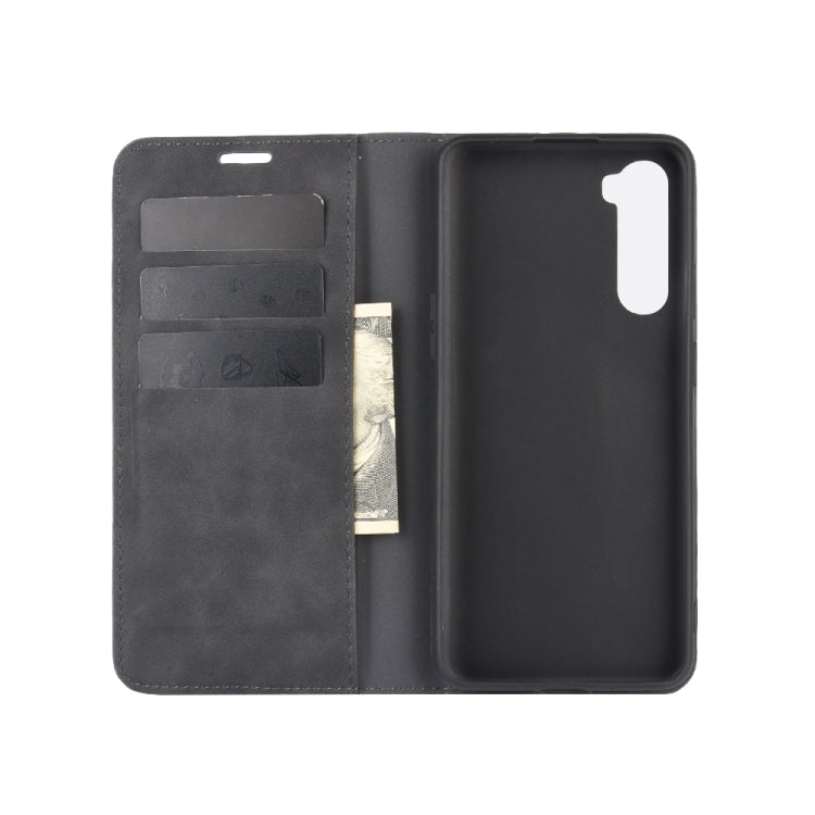 For OnePlus Nord Retro-skin Business Magnetic Suction Leather Case with Holder & Card Slots & Wallet