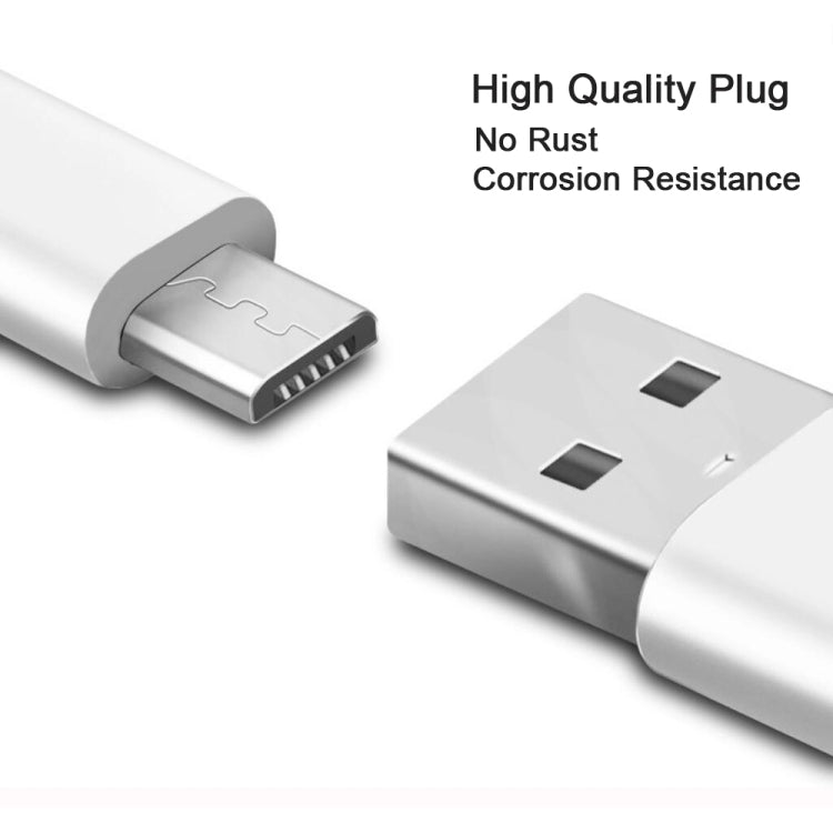 2.4A USB Male to Micro USB Male Interface Charge Cable, Length: 2m (White), 2m