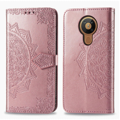 For Nokia 5.3 Mandala Flower Embossed Horizontal Flip Leather Case with Bracket / Card Slot / Wallet / Lanyard, For Nokia 5.3