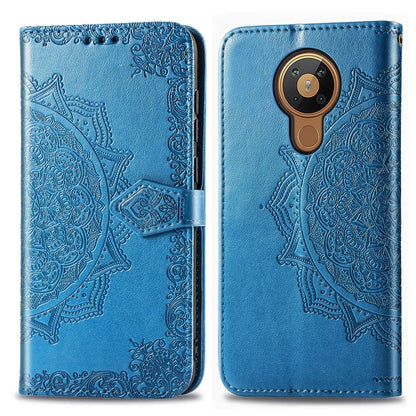 For Nokia 5.3 Mandala Flower Embossed Horizontal Flip Leather Case with Bracket / Card Slot / Wallet / Lanyard