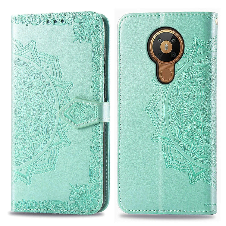 For Nokia 5.3 Mandala Flower Embossed Horizontal Flip Leather Case with Bracket / Card Slot / Wallet / Lanyard