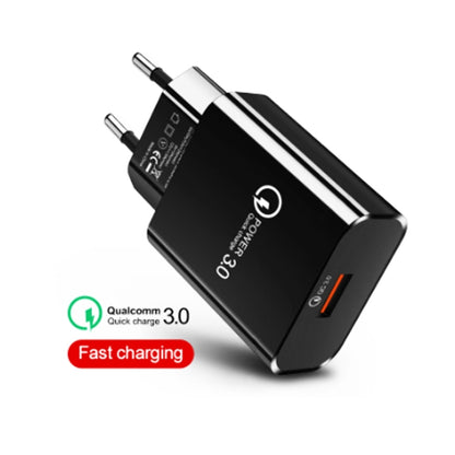 Mini QC3.0 USB 18W Mobile Phone Tablet Universal Fast Charger, EU Plug, EU Plug