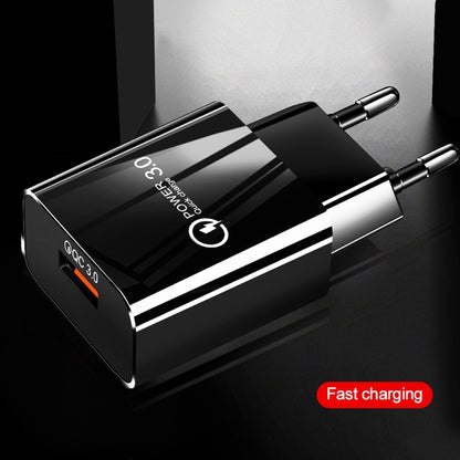 Mini QC3.0 USB 18W Mobile Phone Tablet Universal Fast Charger, EU Plug, EU Plug