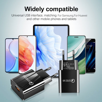 Mini QC3.0 USB 18W Mobile Phone Tablet Universal Fast Charger, EU Plug, EU Plug