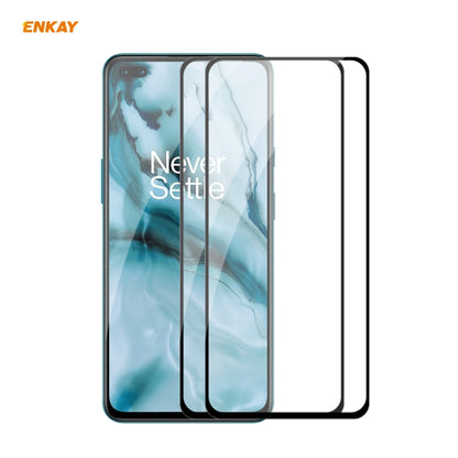 2 PCS ENKAY Hat-Prince Full Glue 0.26mm 9H 2.5D Tempered Glass Full Coverage Film