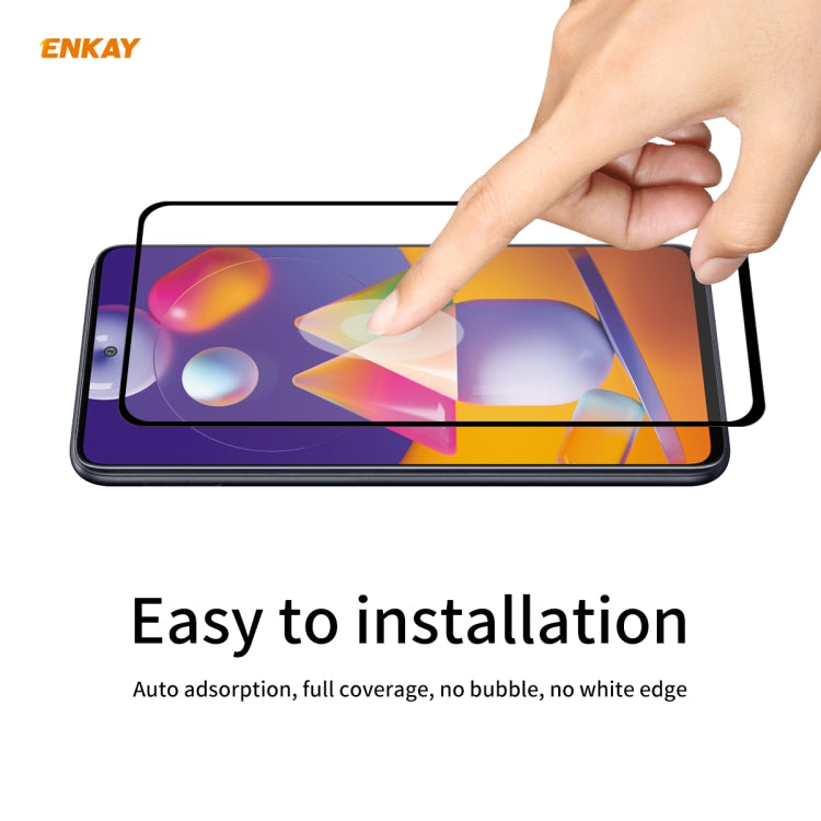 5 PCS ENKAY Hat-Prince Full Glue 0.26mm 9H 2.5D Tempered Glass Full Coverage Film, For Samsung Galaxy M31s, For OnePlus Nord