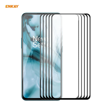 5 PCS ENKAY Hat-Prince Full Glue 0.26mm 9H 2.5D Tempered Glass Full Coverage Film