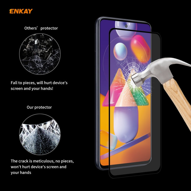 10 PCS ENKAY Hat-Prince Full Glue 0.26mm 9H 2.5D Tempered Glass Full Coverage Film, For Samsung Galaxy M31s, For OnePlus Nord